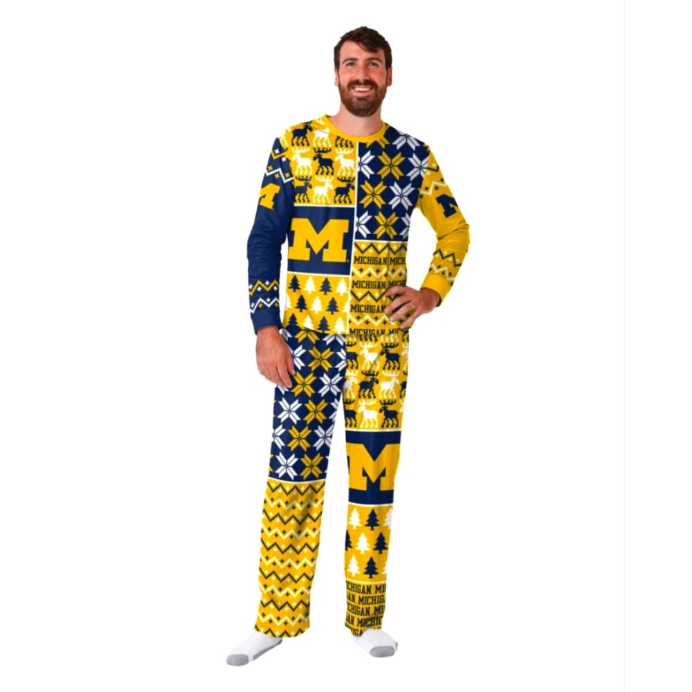 Men's U of M Crew Neck Ugly Pajama Set